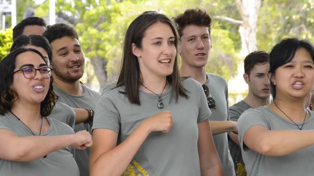 Le New Zealand Youth Choir et le chœur Amadeus unissent leurs voix place des cocotiers